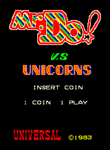 Mr. Do vs. Unicorns Title Screen